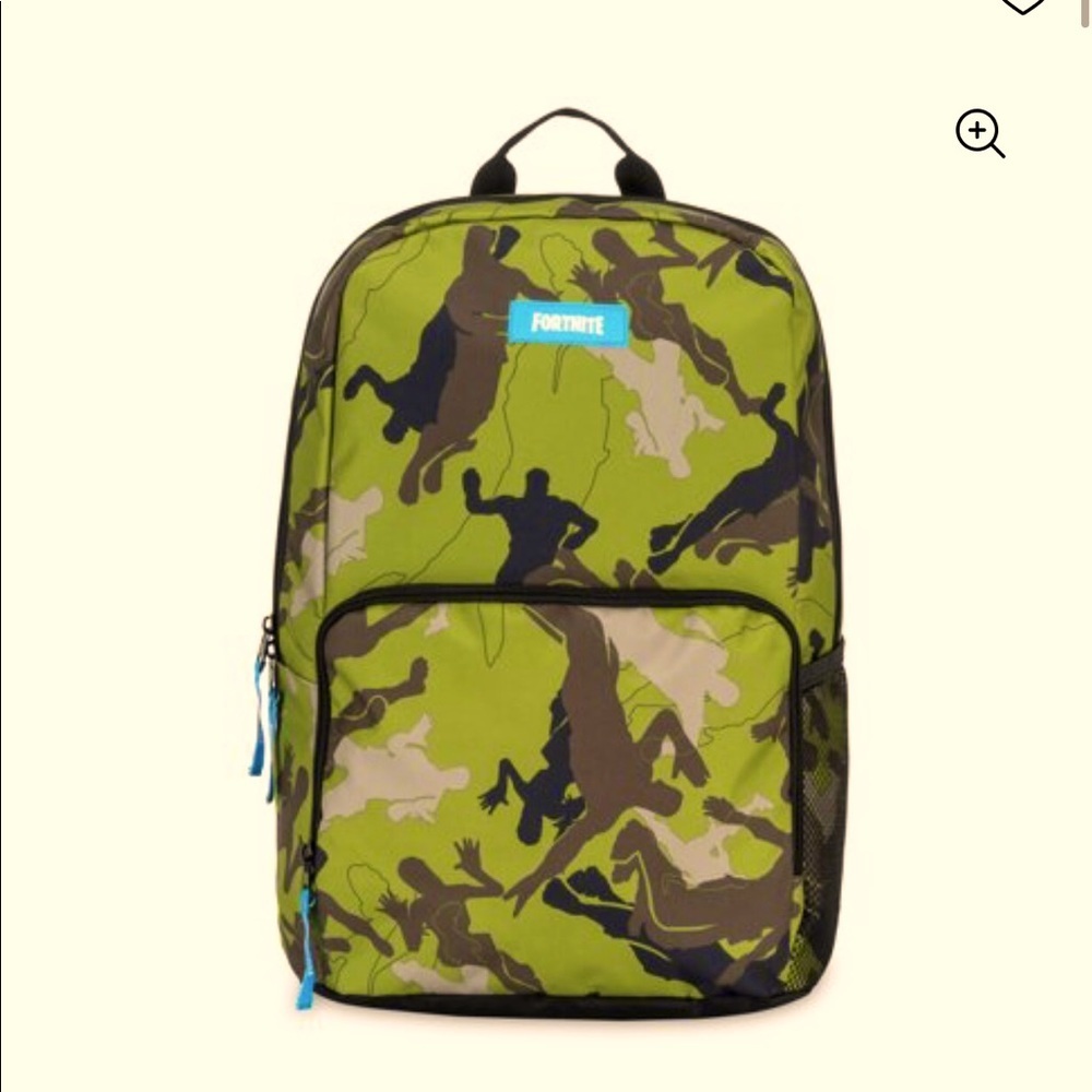 Fortnite green camo print double straps unisex backpack with‎ front  pockets new